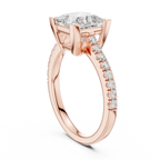 Princess Cut Pavé Diamond Engagement Ring