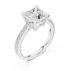 Princess Cut Pavé Diamond Engagement Ring