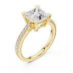 Princess Cut Pavé Diamond Engagement Ring