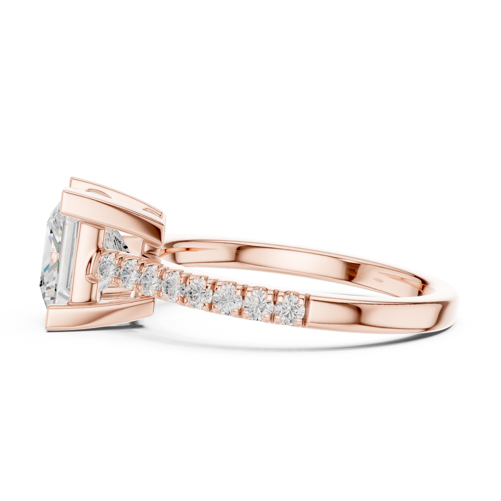 Princess Cut Pavé Diamond Engagement Ring