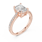 Radiant Cut Pavé Diamond Engagement Ring