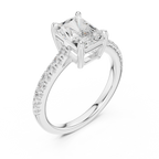 Radiant Cut Pavé Diamond Engagement Ring