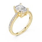 Radiant Cut Pavé Diamond Engagement Ring
