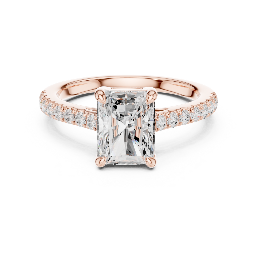 Radiant Cut Pavé Diamond Engagement Ring