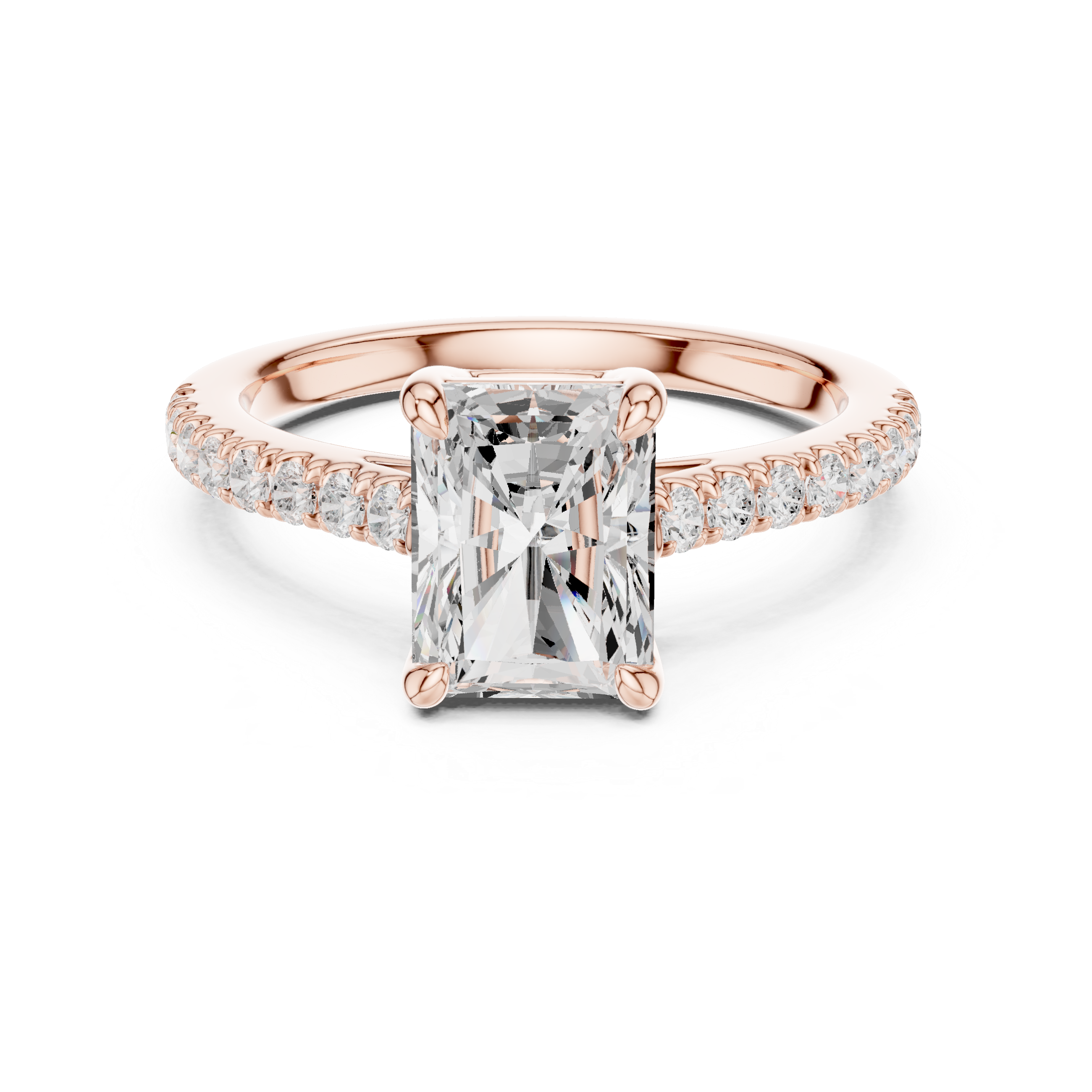 Radiant Cut Pavé Diamond Engagement Ring