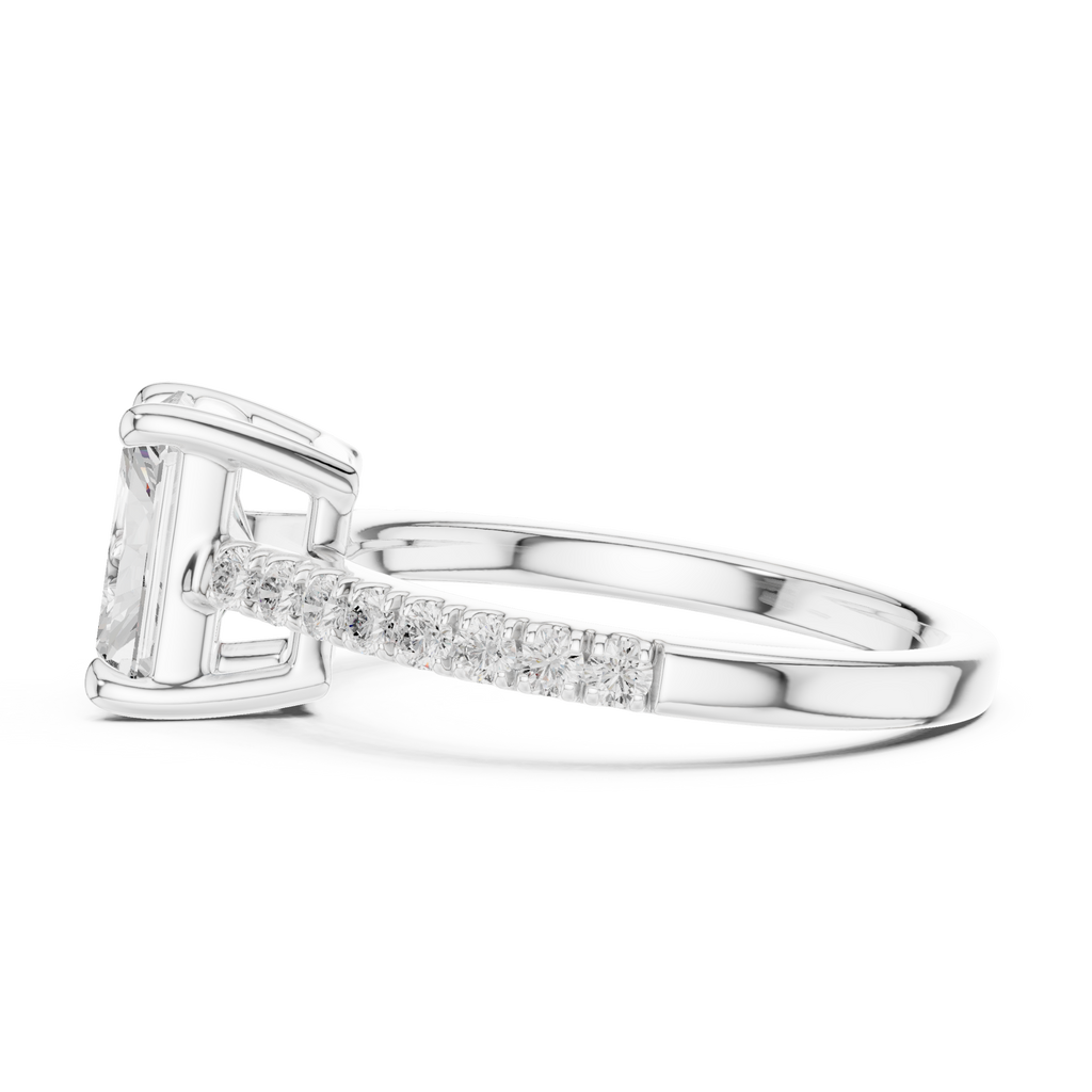 Radiant Cut Pavé Diamond Engagement Ring