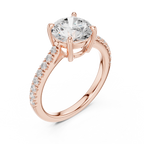 Round Cut Pavé Diamond Engagement Ring