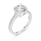 Round Cut Pavé Diamond Engagement Ring