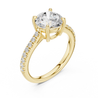Round Cut Pavé Diamond Engagement Ring