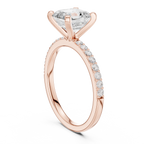 Asscher Cut Pavé Diamond Engagement Ring