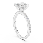 Asscher Cut Pavé Diamond Engagement Ring
