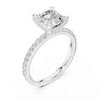 Asscher Cut Pavé Diamond Engagement Ring