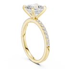 Asscher Cut Pavé Diamond Engagement Ring