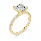 Asscher Cut Pavé Diamond Engagement Ring