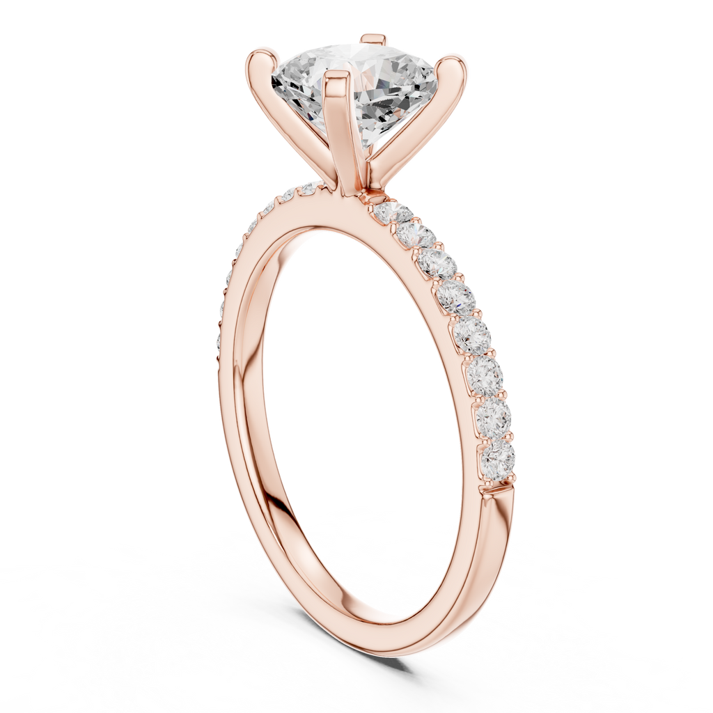 Cushion Cut Pavé Diamond Engagement Ring