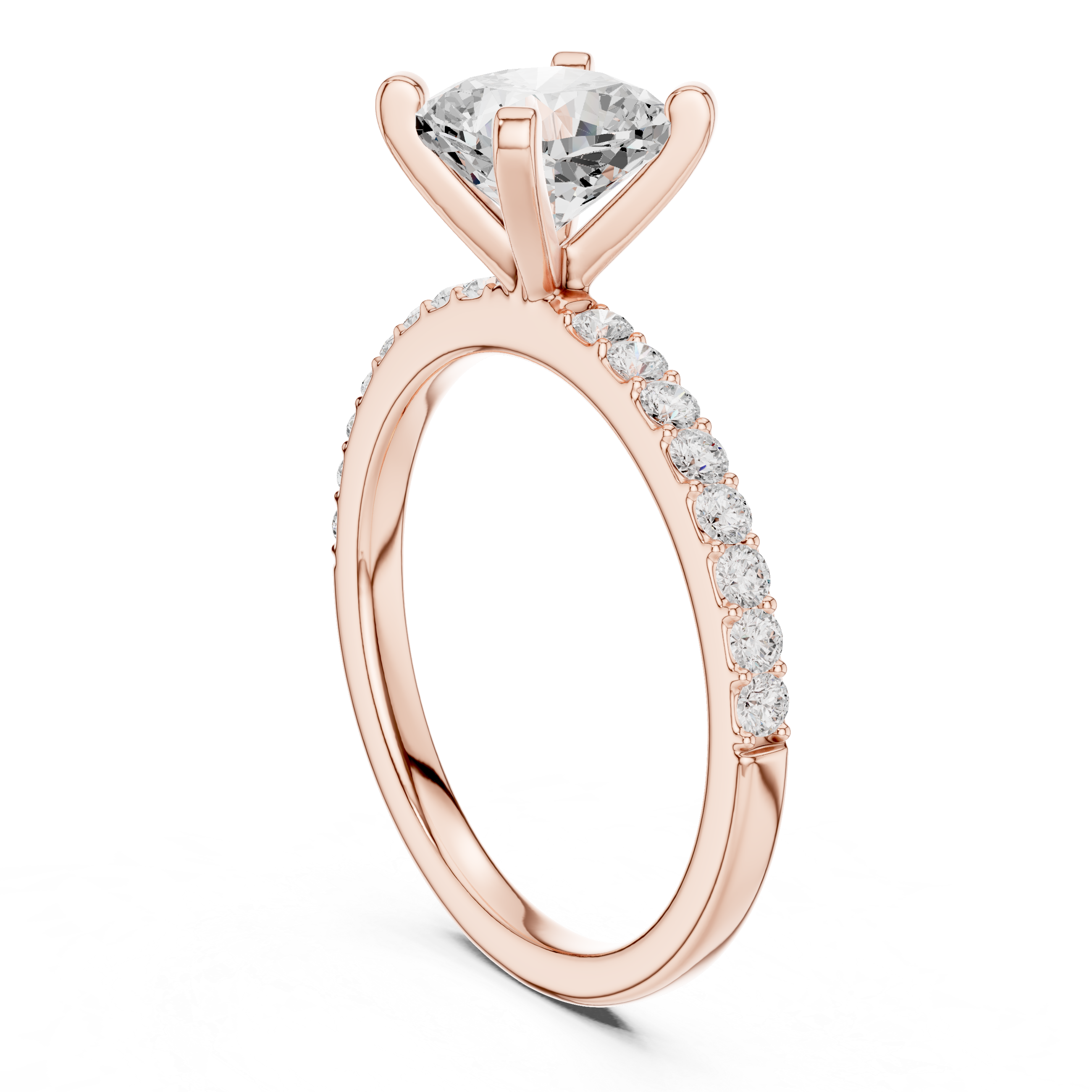 Cushion Cut Pavé Diamond Engagement Ring