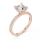 Cushion Cut Pavé Diamond Engagement Ring