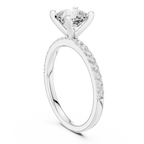 Cushion Cut Pavé Diamond Engagement Ring