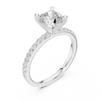 Cushion Cut Pavé Diamond Engagement Ring