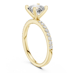 Cushion Cut Pavé Diamond Engagement Ring
