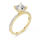 Cushion Cut Pavé Diamond Engagement Ring