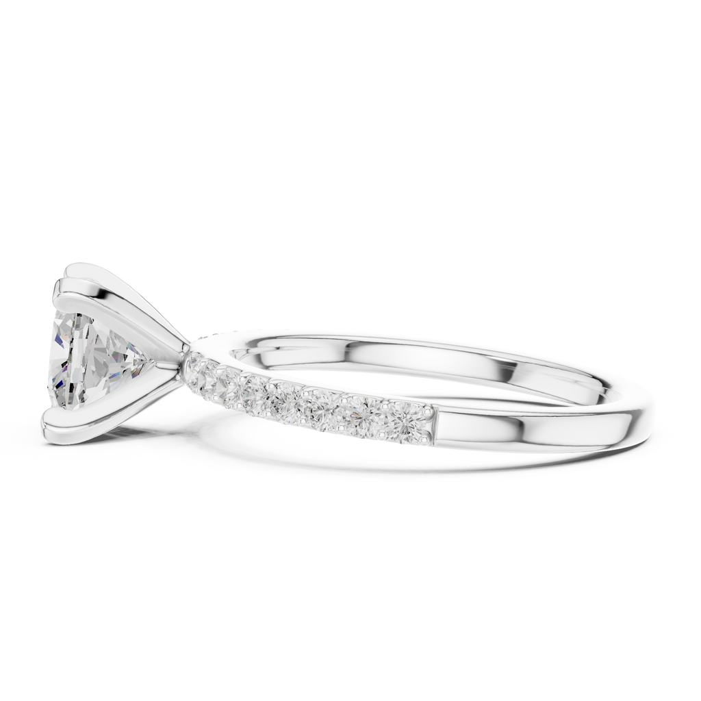 Cushion Cut Pavé Diamond Engagement Ring