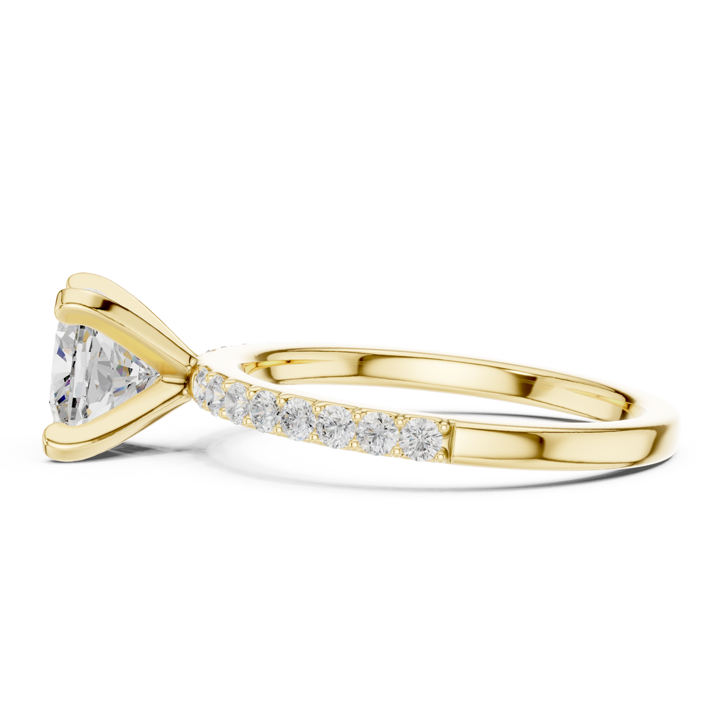 Cushion Cut Pavé Diamond Engagement Ring