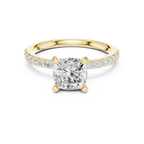Cushion Cut Pavé Diamond Engagement Ring