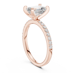 Emerald Cut Pavé Diamond Engagement Ring