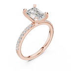 Emerald Cut Pavé Diamond Engagement Ring