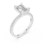 Emerald Cut Pavé Diamond Engagement Ring