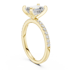 Emerald Cut Pavé Diamond Engagement Ring