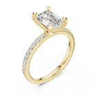 Emerald Cut Pavé Diamond Engagement Ring