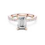 Emerald Cut Pavé Diamond Engagement Ring