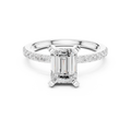 Emerald Cut Pavé Diamond Engagement Ring