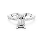 Emerald Cut Pavé Diamond Engagement Ring