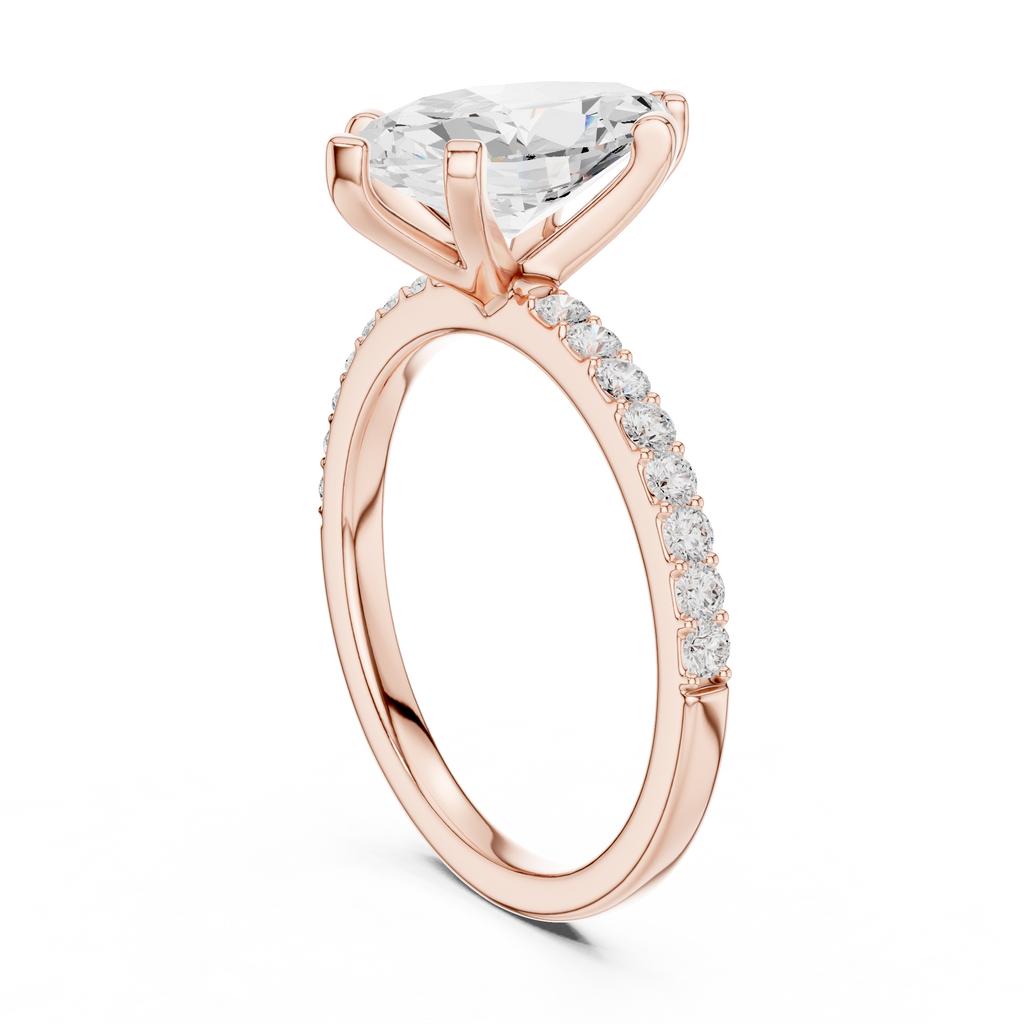 Marquise Cut Pavé Diamond Engagement Ring