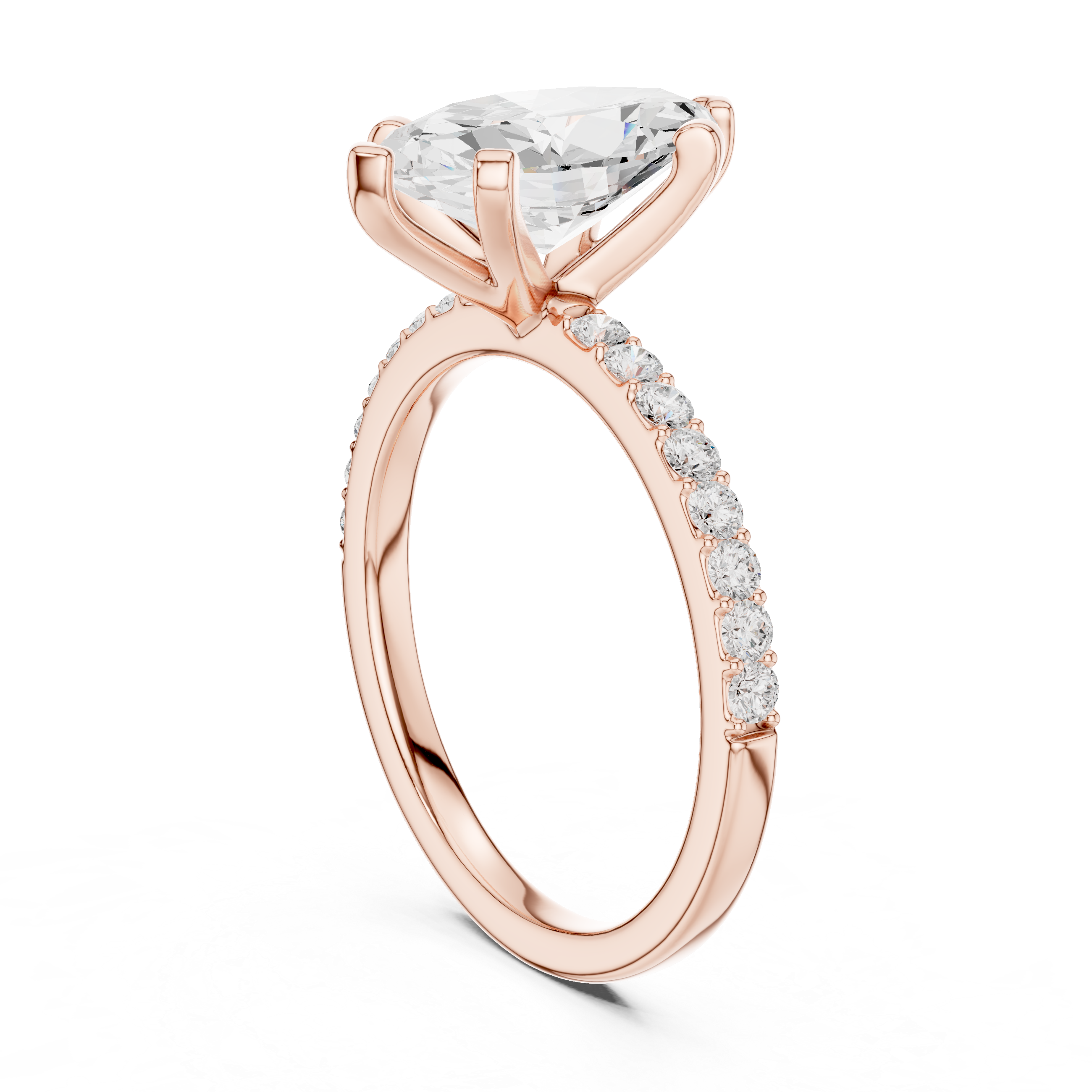 Marquise Cut Pavé Diamond Engagement Ring