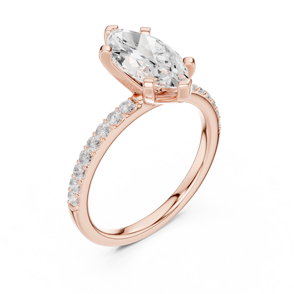 Marquise Cut Pavé Diamond Engagement Ring
