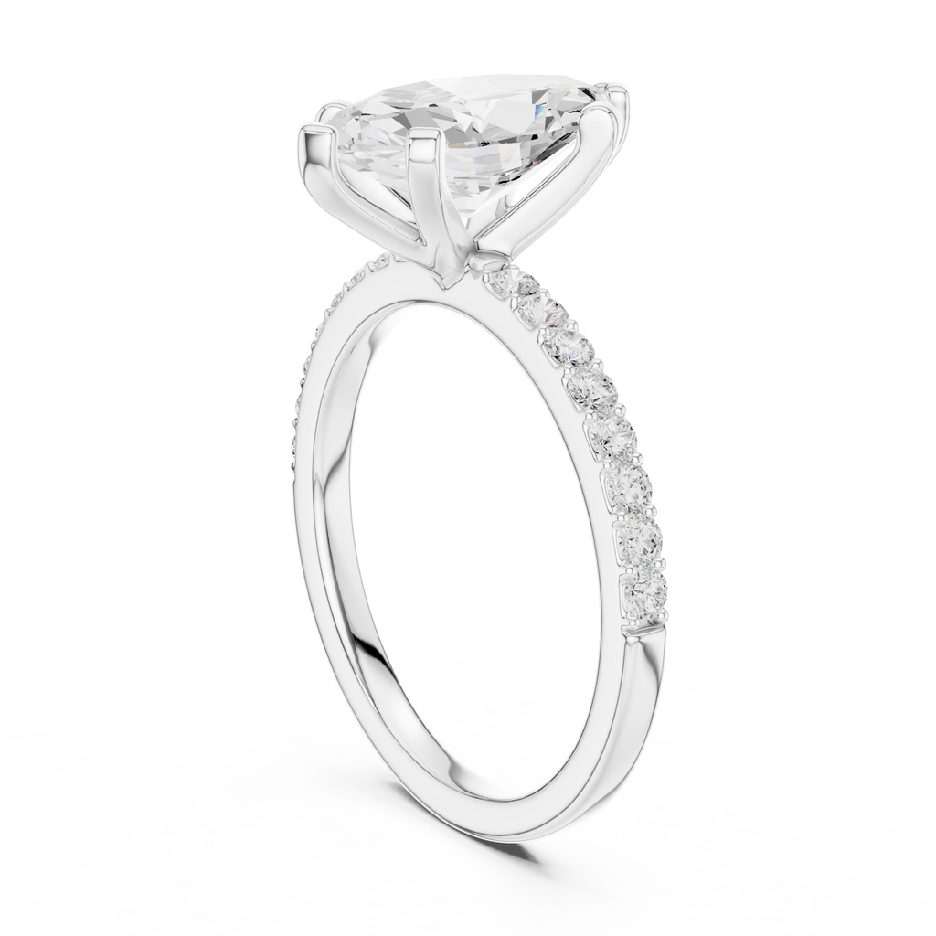 Marquise Cut Pavé Diamond Engagement Ring