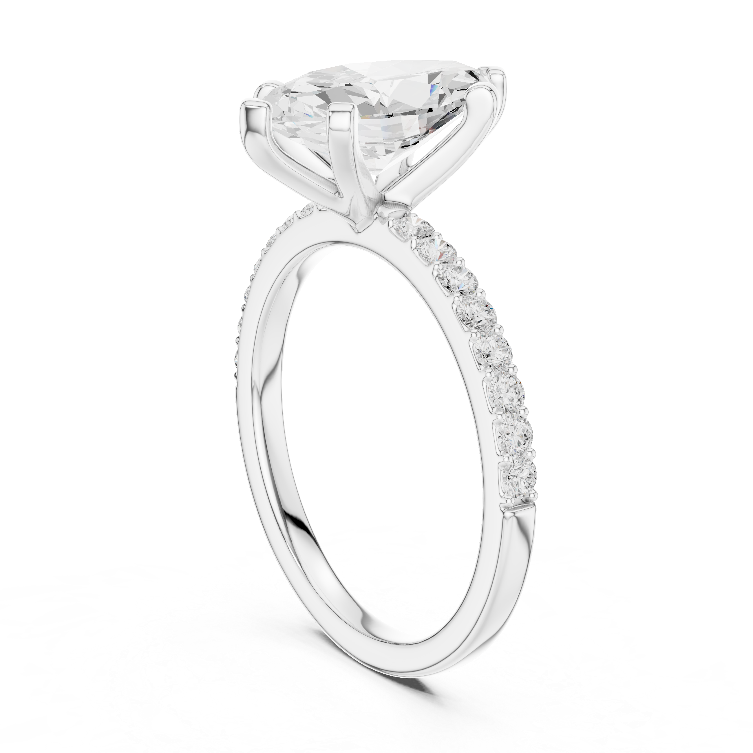 Marquise Cut Pavé Diamond Engagement Ring