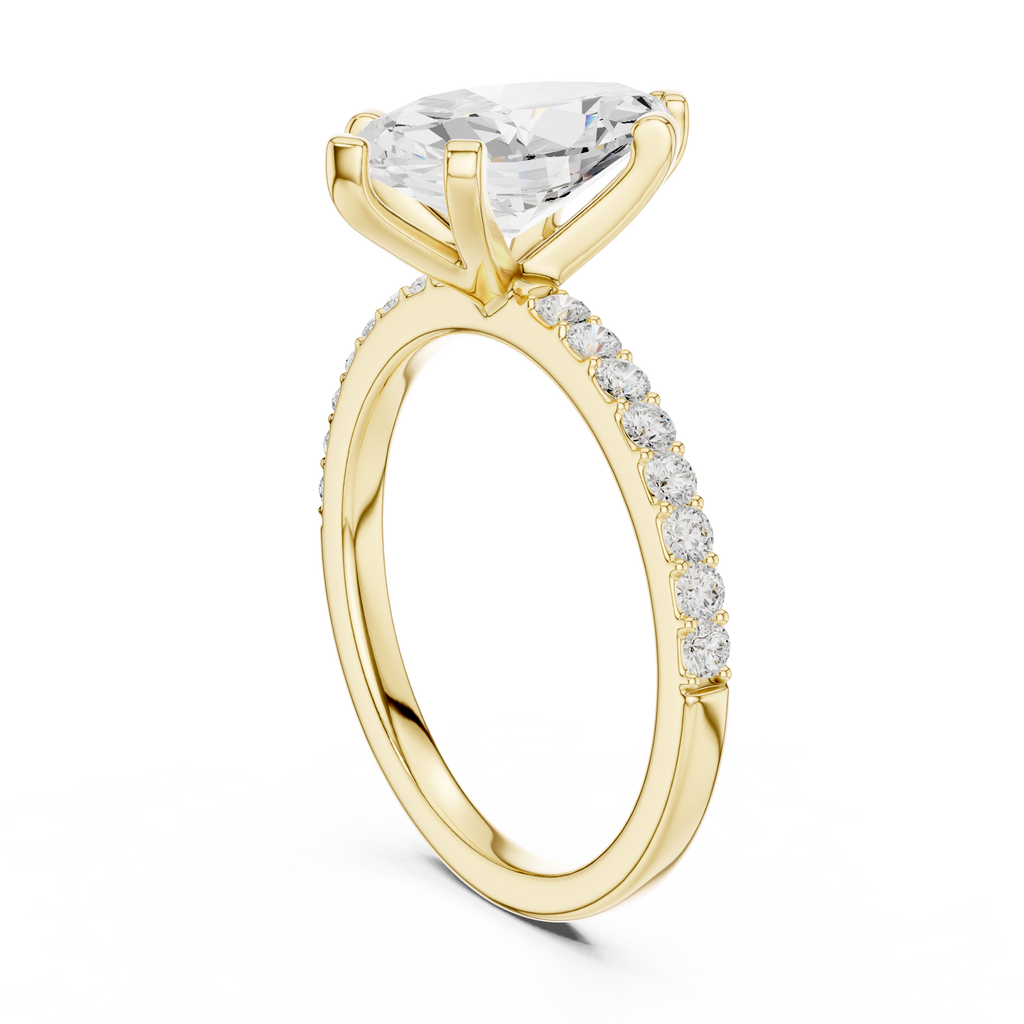 Marquise Cut Pavé Diamond Engagement Ring