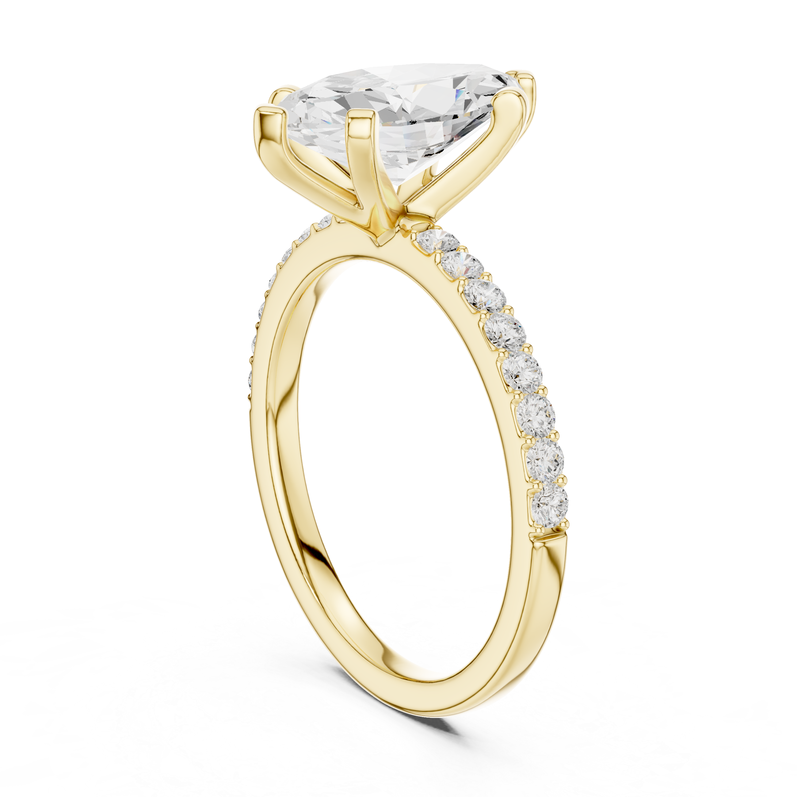 Marquise Cut Pavé Diamond Engagement Ring