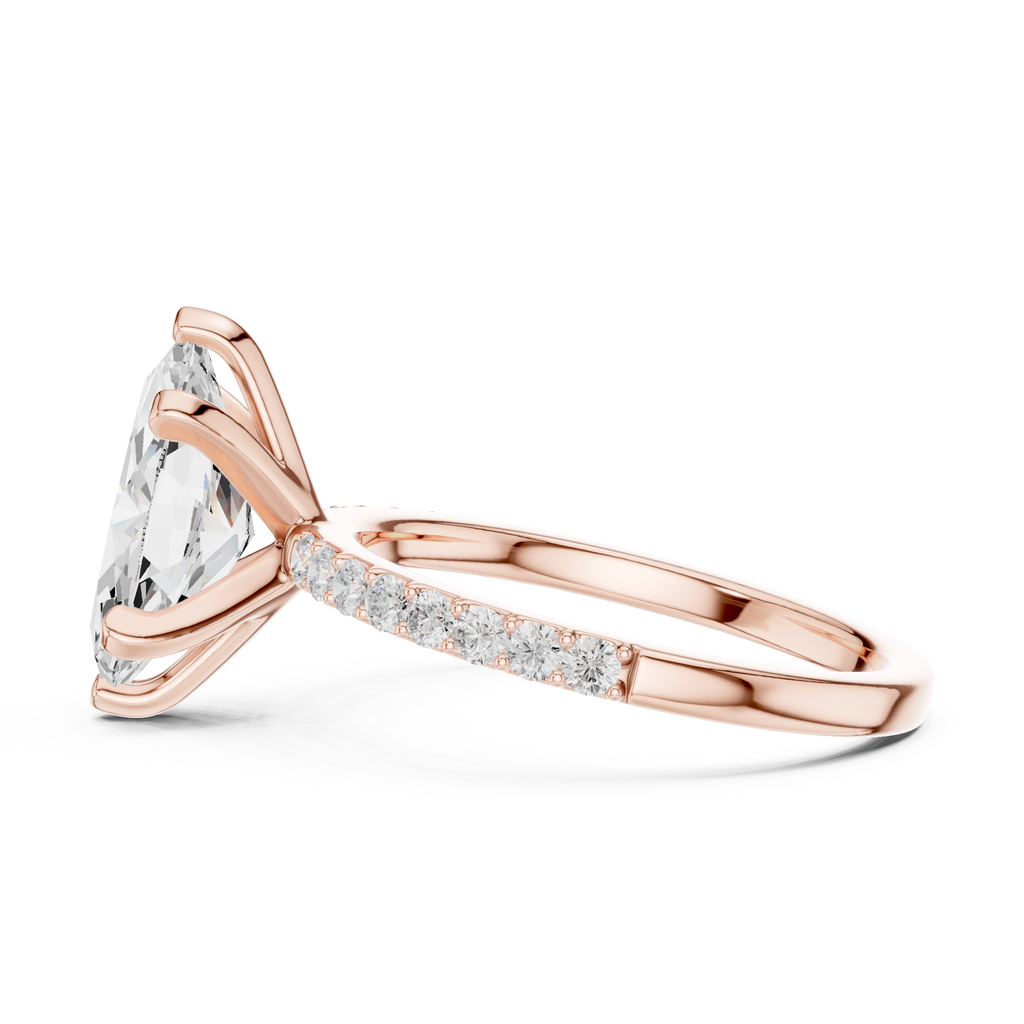 Marquise Cut Pavé Diamond Engagement Ring
