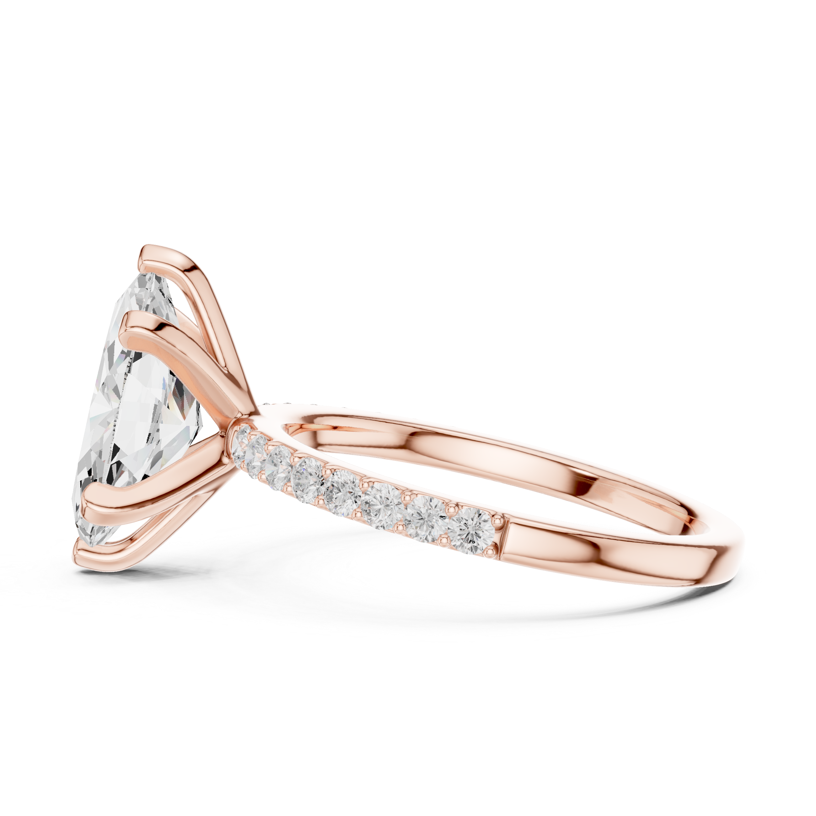 Marquise Cut Pavé Diamond Engagement Ring
