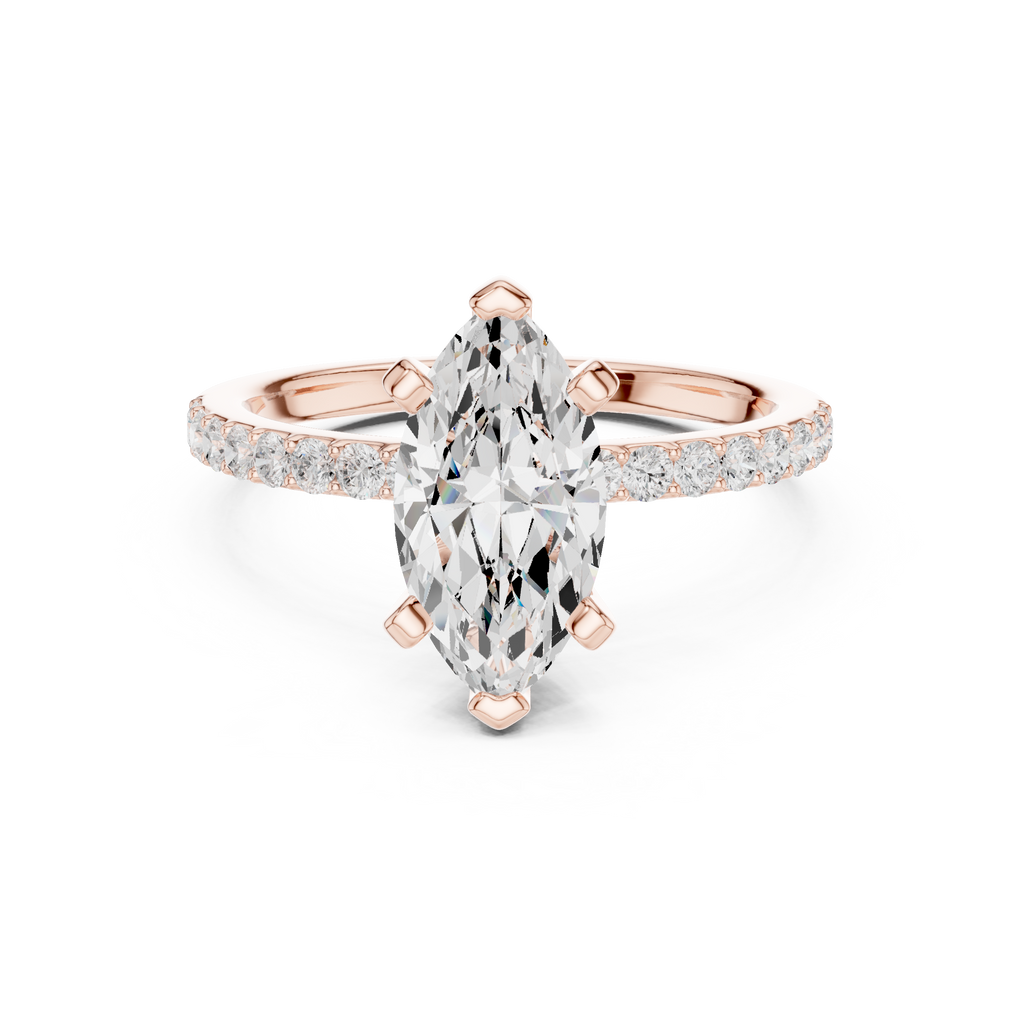 Marquise Cut Pavé Diamond Engagement Ring