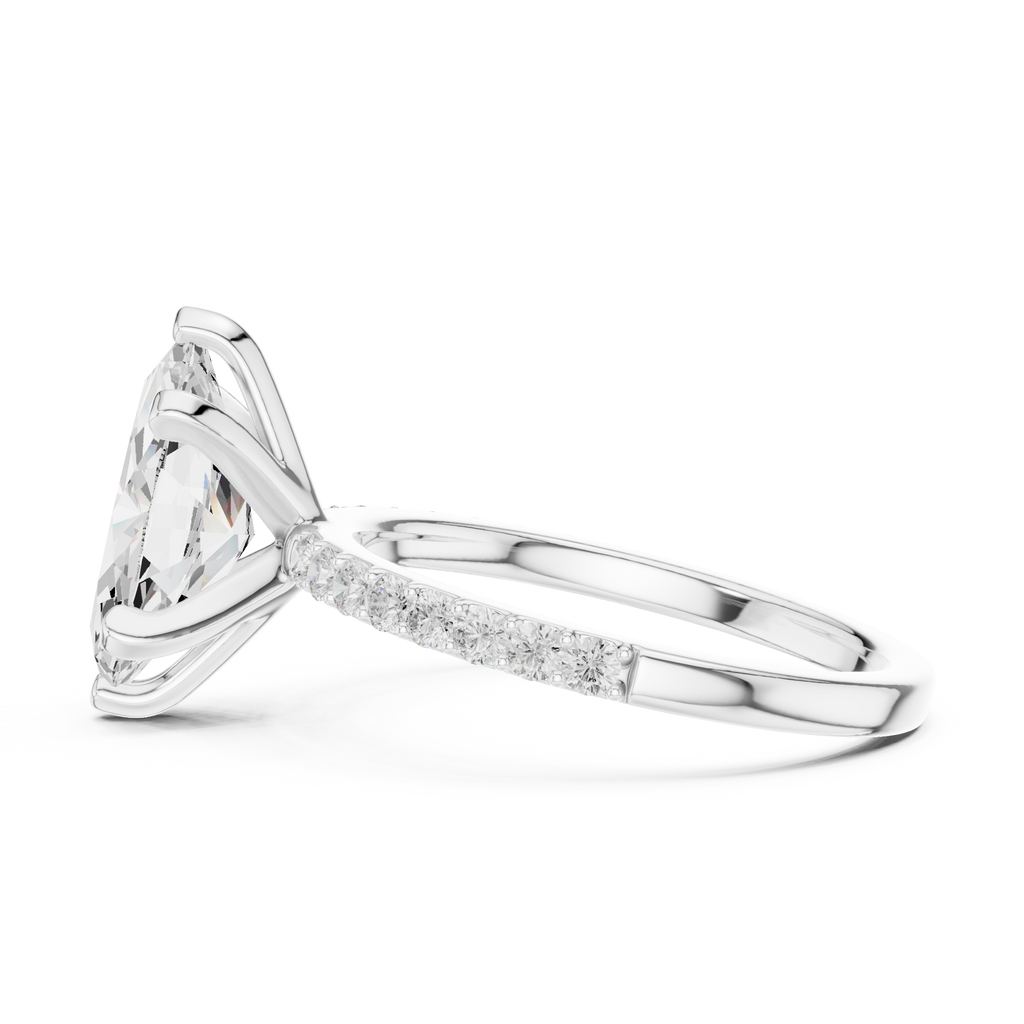 Marquise Cut Pavé Diamond Engagement Ring