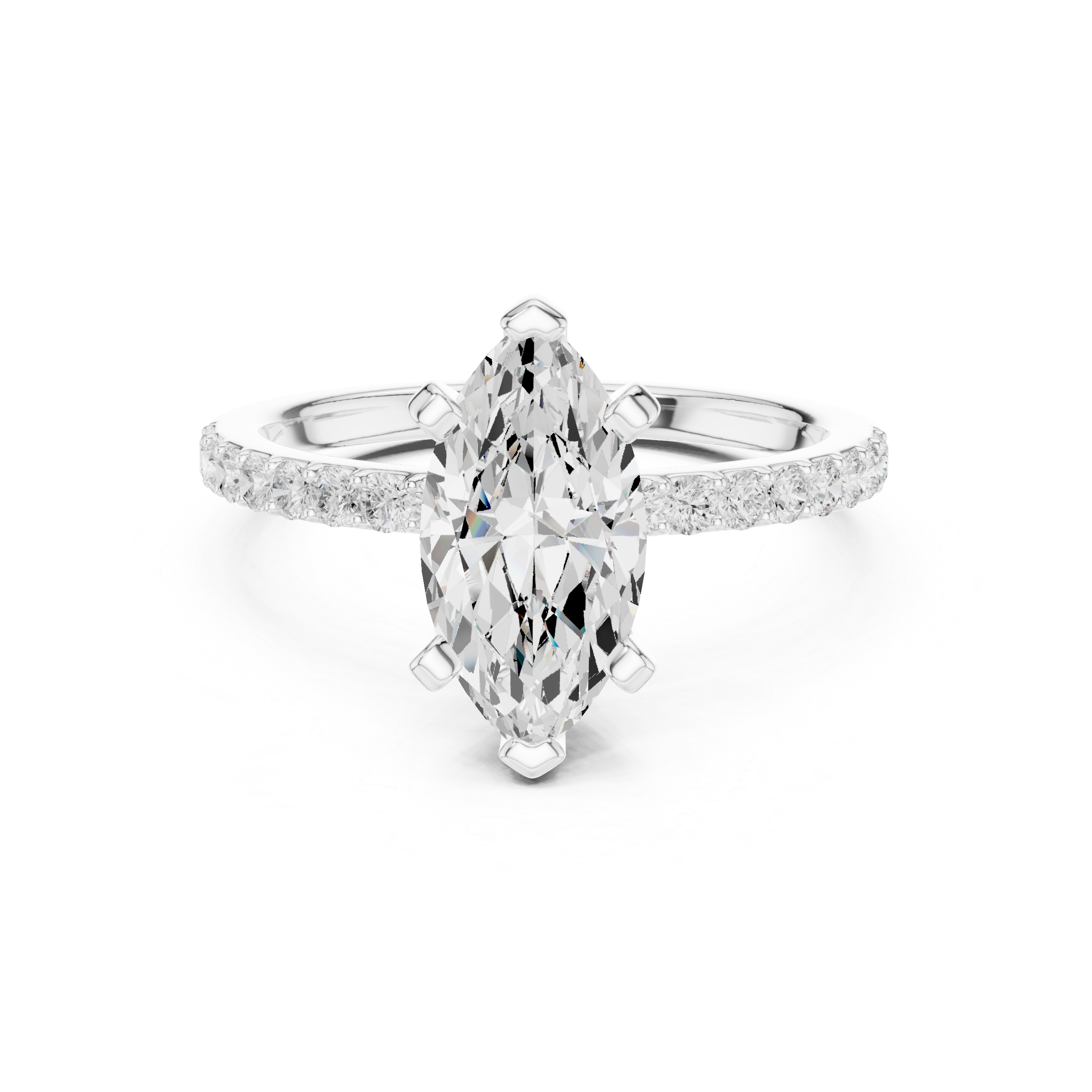 Marquise Cut Pavé Diamond Engagement Ring