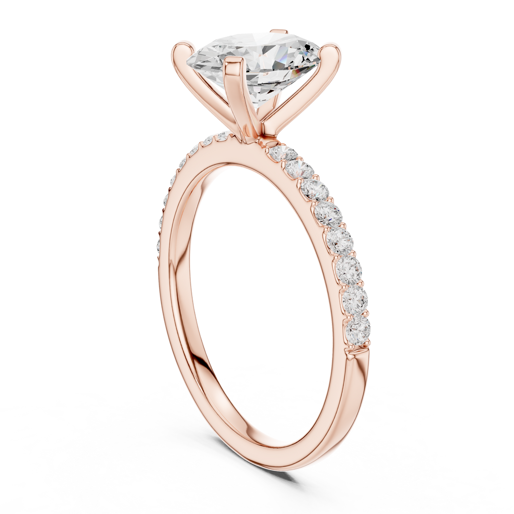 Oval Cut Pavé Diamond Engagement Ring