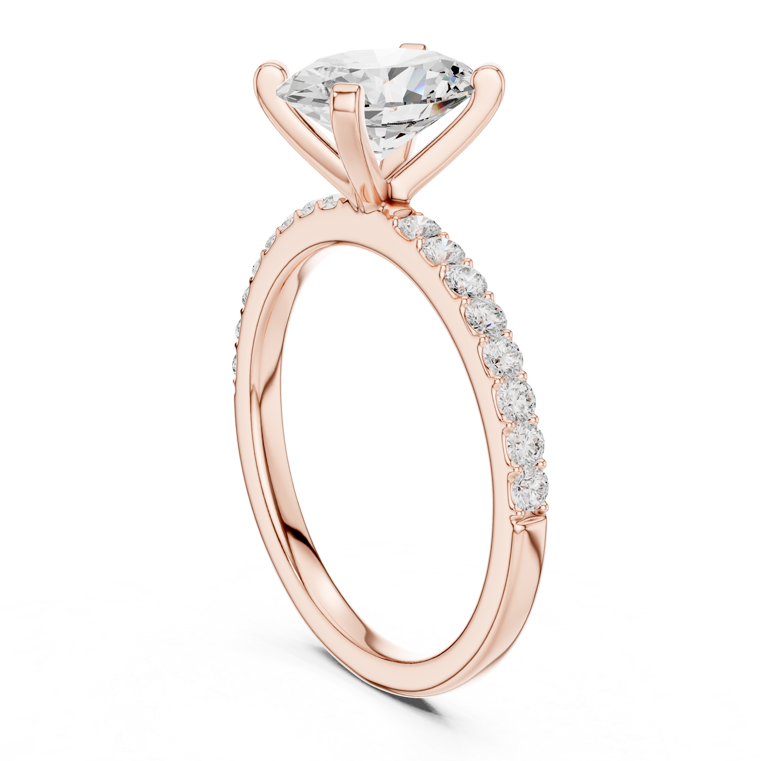Oval Cut Pavé Diamond Engagement Ring